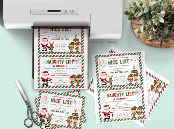 EDITABLE Santa Claus Official Nice Naughty List Certificate Bundle Printable INSTANT DOWNLOAD Girl Boy Elf Letter from Santa 600