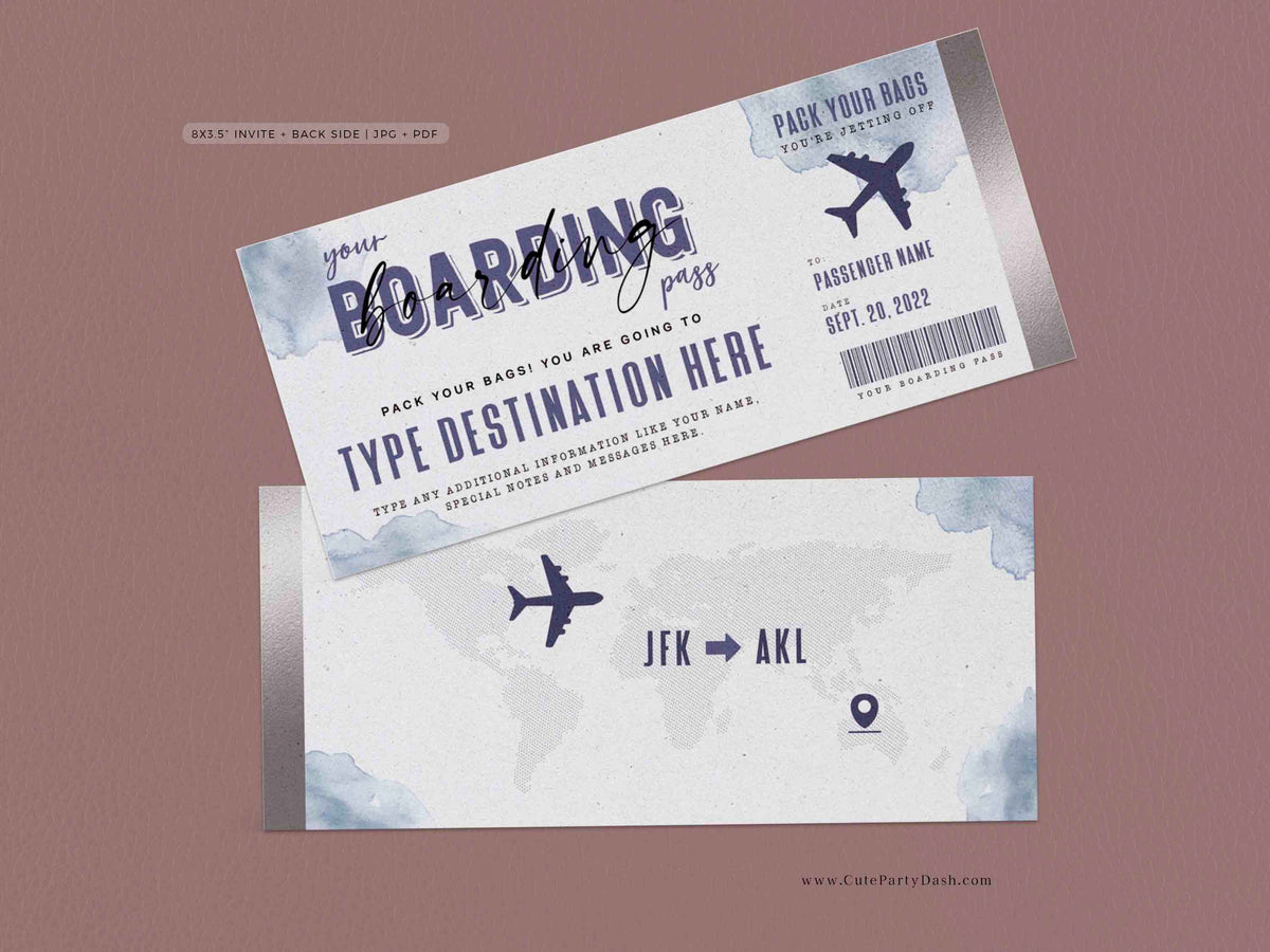 Airline Ticket Template Invitation