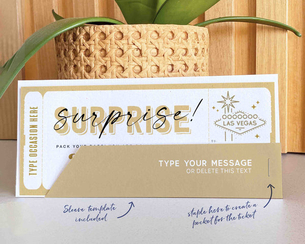 Las Vegas trip ticket Template Editable Birthday gift ticket Surprise Trip to Vegas Vacation Boarding Pass Fake Ticket Trip INSTANT DOWNLOAD