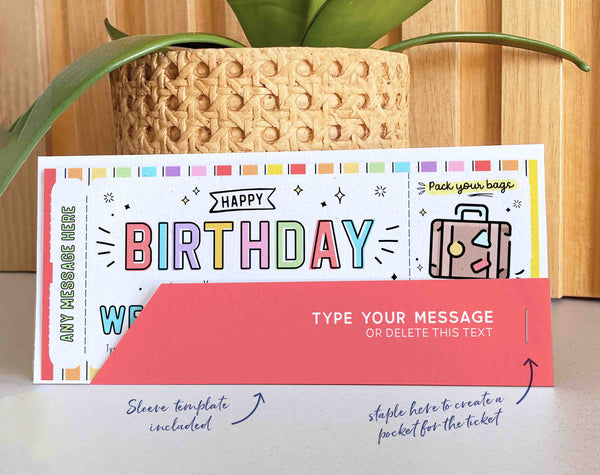 Editable Weekend Getaway Voucher Template INSTANT DOWNLOAD Surprise Trip gift ticket Weekend Getaway Birthday Trip Away Hotel Voucher