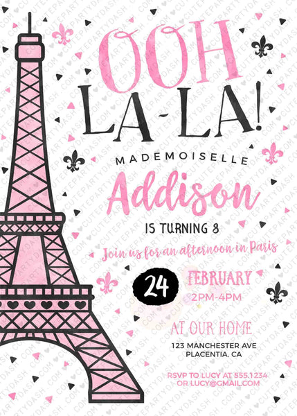 Paris Birthday Invitation Paris Girl theme party Invite Template INSTANT DOWNLOAD EDITABLE Paris passport invitation Eiffel Tower Corjl 376
