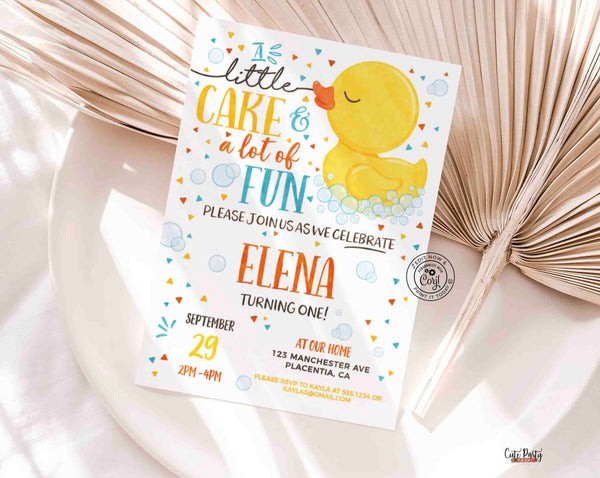 Rubber Ducky birthday invitation Yellow Rubber duck Birthday invitation Printable blue yellow duck party invitations watercolors duck invite
