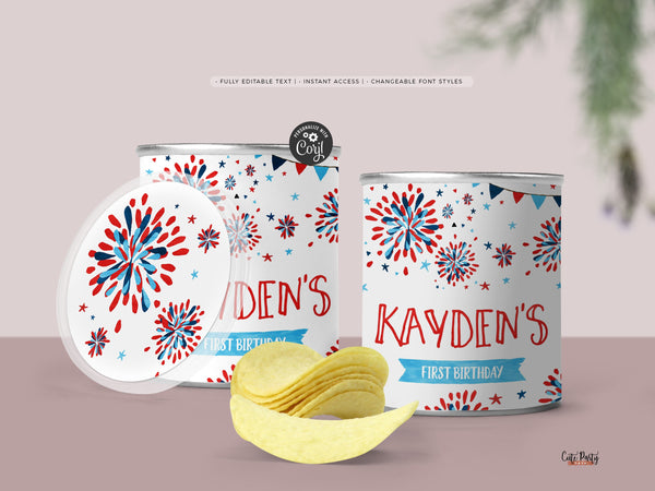 Red White and Two Invitation INSTANT DOWNLOAD EDITABLE 4th of July second birthday invitation Independence Day Party printable fireworks 453