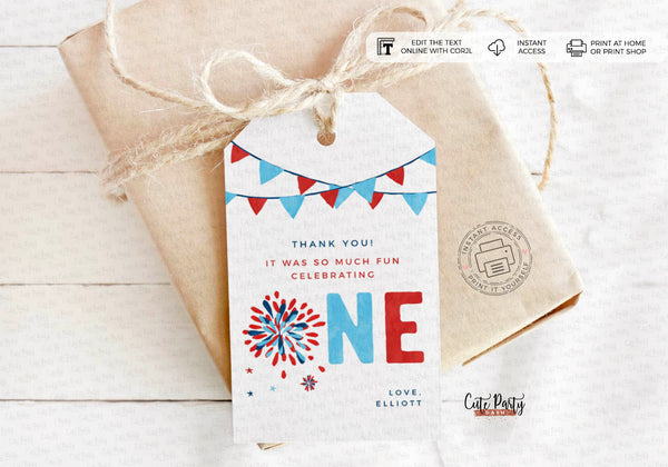4th of July birthday High Chair Banner Printable INSTANT DOWNLOAD, Editable ONE baby 1st birthday banner garland Little Firecracker 453