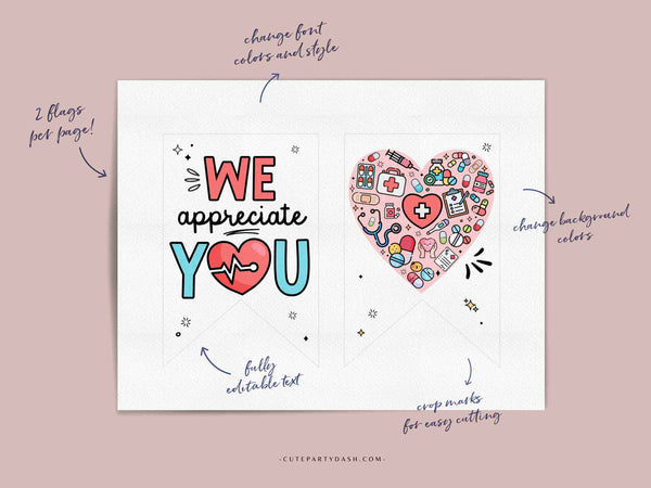 Pharmacy Week Banner Printable INSTANT DOWNLOAD Pharmacy Week Appreciation Decor ideas Editable Bunting RX Tech Pharmacist appreciation