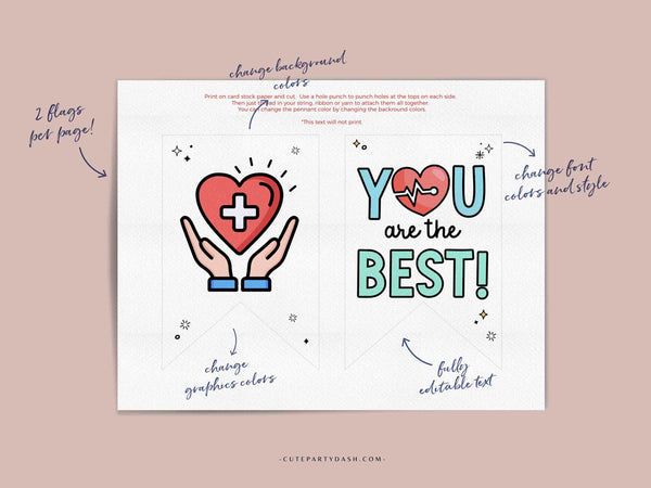 Sterile Processing Week Banner Printable INSTANT DOWNLOAD Printable SPD Week Decor ideas Editable Bunting Sterile Tech appreciation