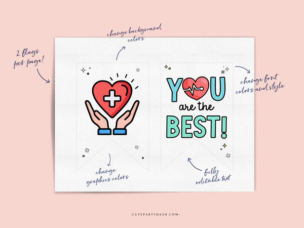 Physician Assistant Week Banner Printable INSTANT DOWNLOAD Editable Happy PA Appreciation Week Bunting Decor Physician Associate Recognition