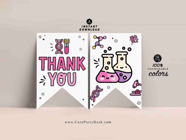 Pink Lab Week Banner Printable INSTANT DOWNLOAD Editable Medical Laboratory professionals Appreciation Bunting Decor Happy Lab Week gifts