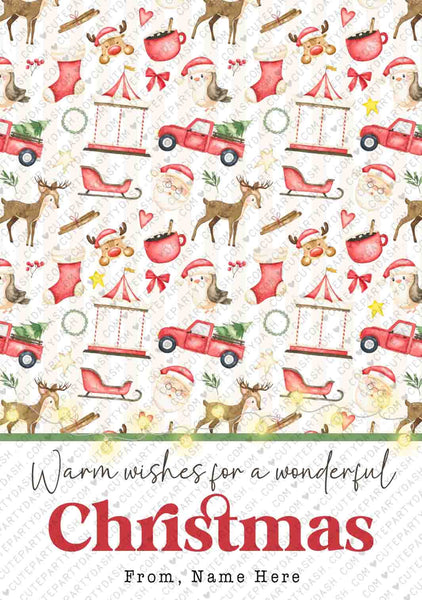 Christmas Cookie Card printable INSTANT DOWNLOAD Sugar Cookie tag Mini Cookie Card teacher Gift Holidays Cookie Card Gift Card Holder