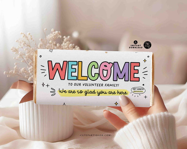 Team Welcome Gift Chocolate Bar Wrapper INSTANT DOWNLOAD New Teacher Staff  Volunteer Gift Idea Welcome Gift Candy Bar Wrappers Editable