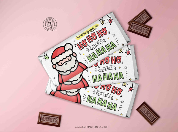 Funny Christmas Gift Chocolate Bar Wrapper INSTANT DOWNLOAD Happy Holidays Funny Christmas Gift for Friend Card Hilarious Humor Ho Ho Santa