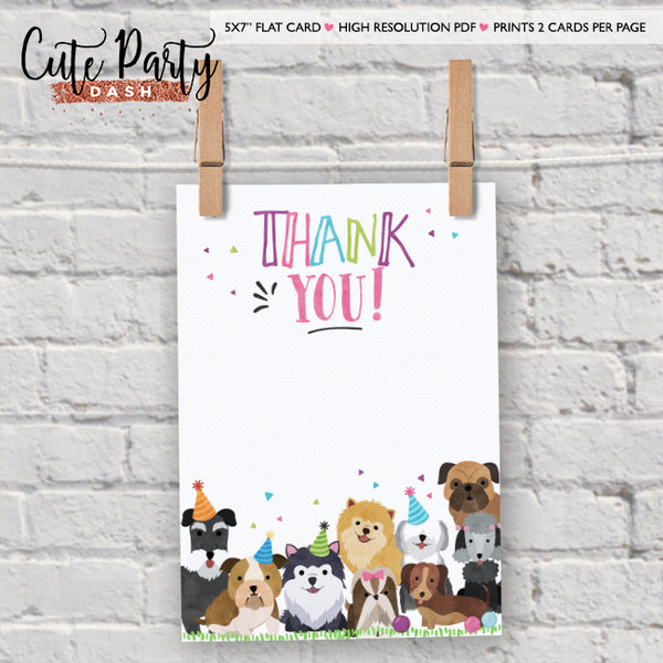 Puppy Birthday Photo Invitation Girl Pet adoption Pink Purple Doggy Dog Adoption Digital corjl Invitation 468