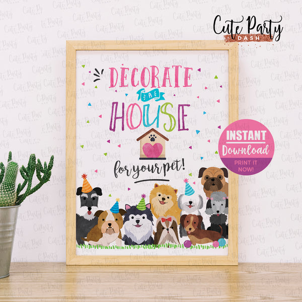 Puppy Birthday Photo Invitation Girl Pet adoption Pink Purple Doggy Dog Adoption Digital corjl Invitation 468