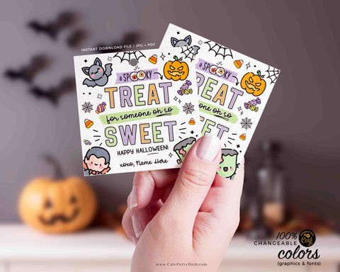 EDITABLE Halloween A Little Treat for Someone Sweet Gift Tag Teacher Staff Pta Pto Kids Spooky Treat Gift Candy treat Label INSTANT DOWNLOAD