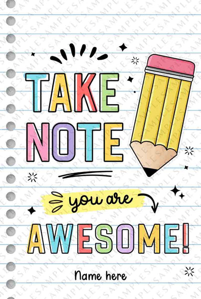 Take Note Tag Editable Teacher Appreciation Week Gift Tag Template Printable Notepad Thank You Tag You are Awesome INSTANT DOWNLOAD Pen gift
