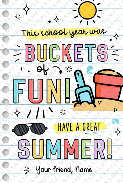 Buckets of fun Gift Tags Editable Have a Great Summer tag End of School Year Tags Template Printable Summer gift Last day INSTANT DOWNLOAD