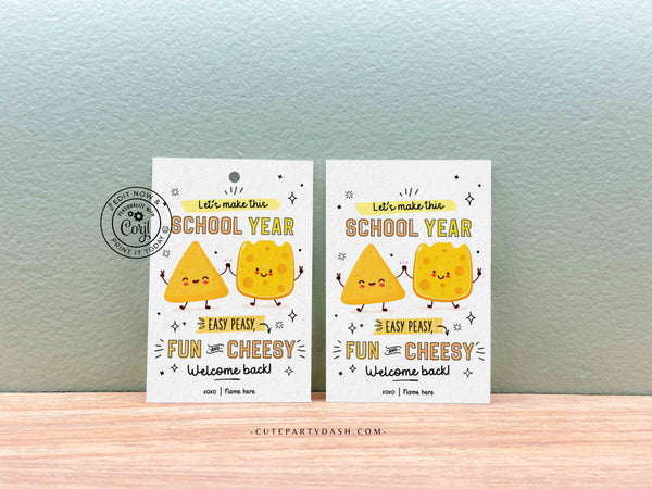 EDITABLE Welcome Back To School Gift Tag Printable Cheese Cracker First Day of School Tag Cheese Snack Treat Goldfish Tag INSTANT DOWNLOAD
