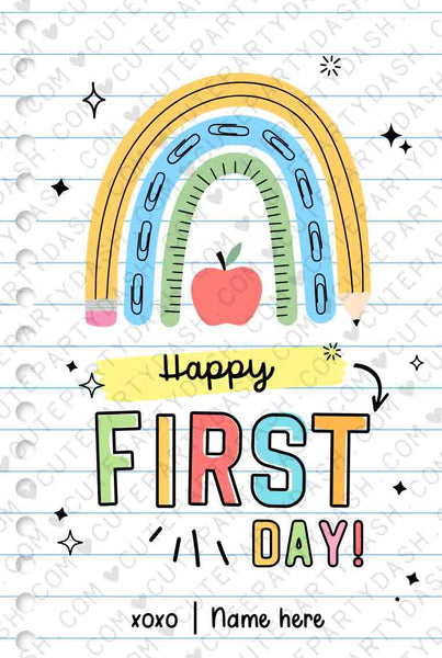 EDITABLE Happy First Day of School Gift Tag Printable Welcome Back To School treat Tag Rainbow Teacher 1st day of school INSTANT DOWNLOAD