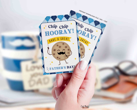 Chip Chip Hooray have a great father's day gift tag INSTANT DOWNLOAD Happy Fathers Day cookies Tag from kids son daughter wife gift for dad