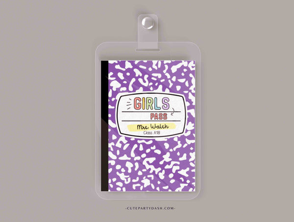 Classroom Hall Passes for teachers INSTANT DOWNLOAD Editable Composition Book Class Hall Pass Template Printable teacher Digital Download