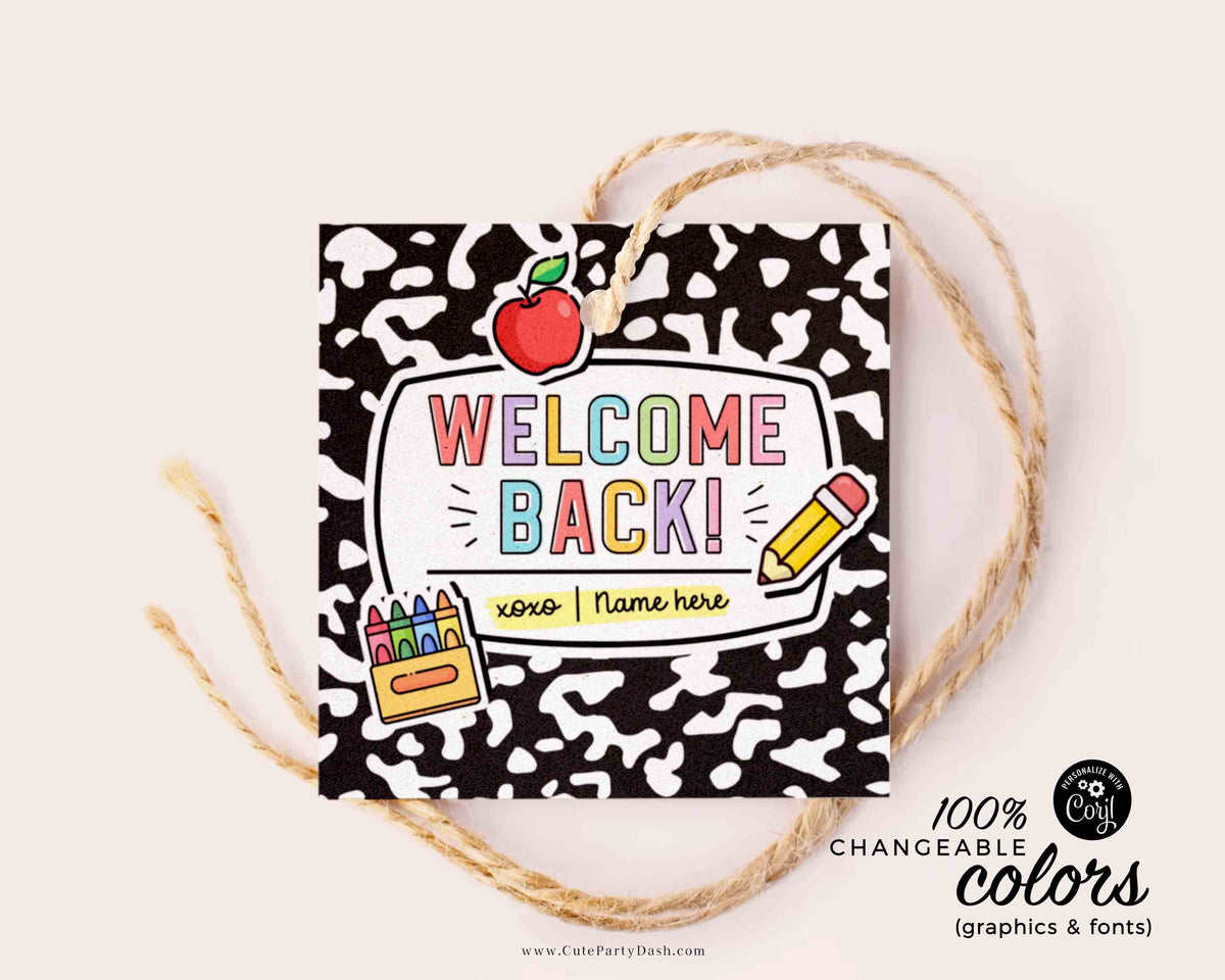 welcome-back-to-school-teacher-gift-tags-template-cute-party-dash for Free Printable Welcome Back Tags Welcome Back to School Teacher Gift Tags template – Cute Party Dash for Free Printable Welcome Back Tags