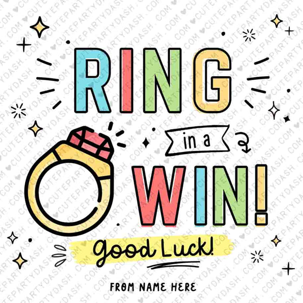 Ring in a Win Team Gift Tag INSTANT DOWNLOAD Printable Good Luck Big Game Day Gift Cheer Dance Camp Squad Pop Gem Ring Candy Pun Tag Team