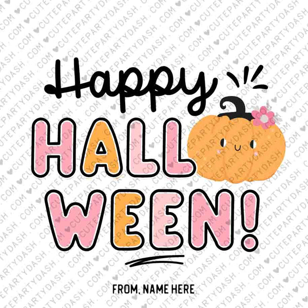 Happy Halloween Gift Tag Printable INSTANT DOWNLOAD Editable Pink Halloween Trick or Treat Favor Bag Tag School Classmate Teacher Kids PTO