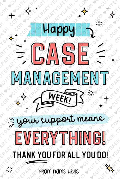 Case Management Week Printable Gift Tag INSTANT DOWNLOAD Printable Case Manager Appreciation Week Editable Tag CM Week Case manager gifts