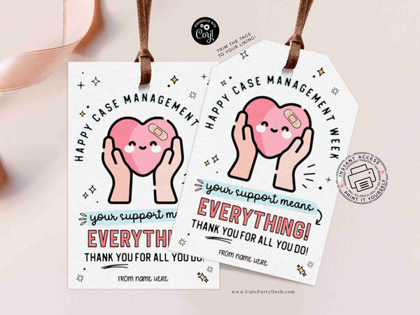 Case Management Week Printable Gift Tag INSTANT DOWNLOAD Printable Case Manager Appreciation Week Editable Tag CM Week Case manager gifts
