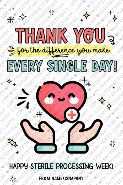 Sterile Processing Week Printable Gift Tag INSTANT DOWNLOAD Printable SPD Week Appreciation Week Editable Central Service Healthcare Heroes