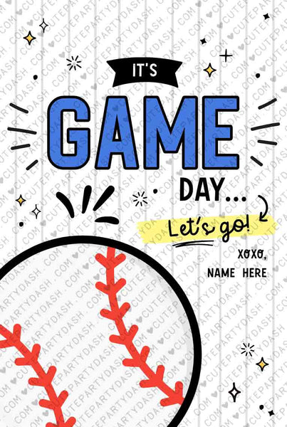 Baseball Game Day Treat Tag INSTANT DOWNLOAD Printable Baseball Good Luck Big Game Day Blue and Silver Baseball Game Day Treats Snack Bag