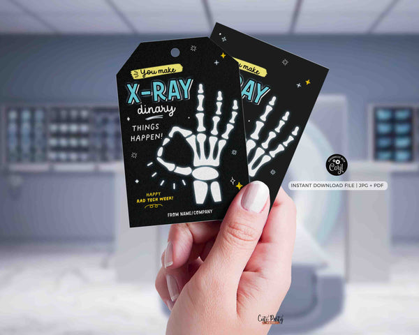 Rad Tech Week Gifts Tag Printable INSTANT DOWNLOAD Editable Happy Radiology Tech Week Appreciation Gifts Xray Technician Recognition Label