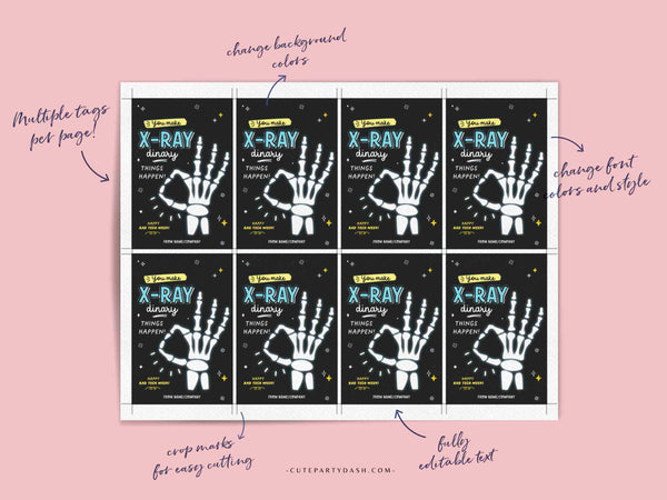 Rad Tech Week Gifts Tag Printable INSTANT DOWNLOAD Editable Happy Radiology Tech Week Appreciation Gifts Xray Technician Recognition Label