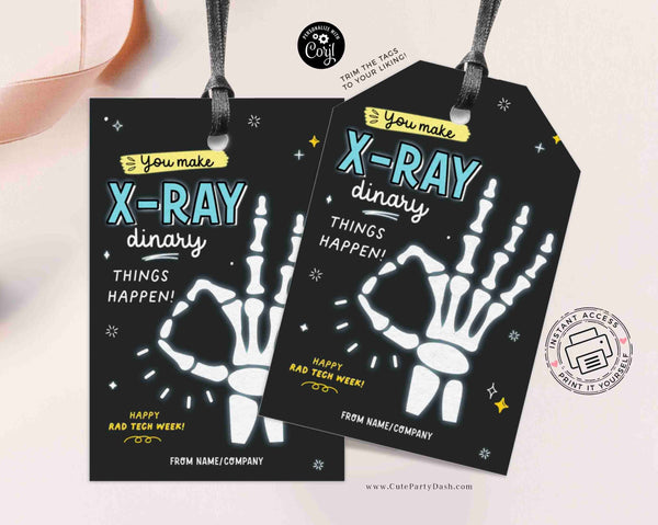 Rad Tech Week Gifts Tag Printable INSTANT DOWNLOAD Editable Happy Radiology Tech Week Appreciation Gifts Xray Technician Recognition Label