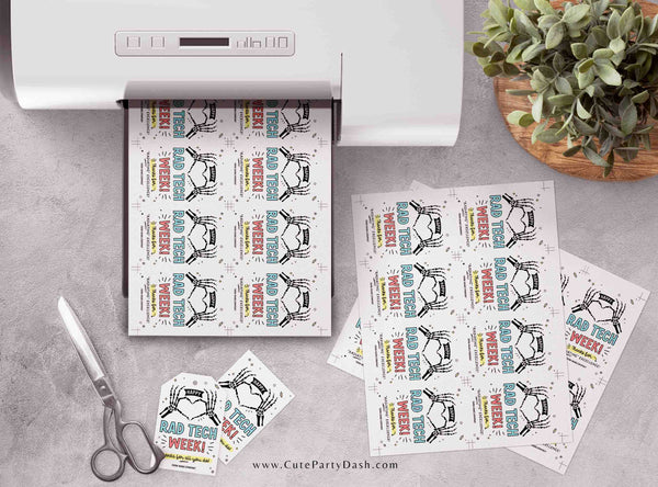 Rad Tech Week Gifts Tag Printable INSTANT DOWNLOAD Editable Happy Radiology Tech Week Appreciation Gifts Xray Technician Recognition Label