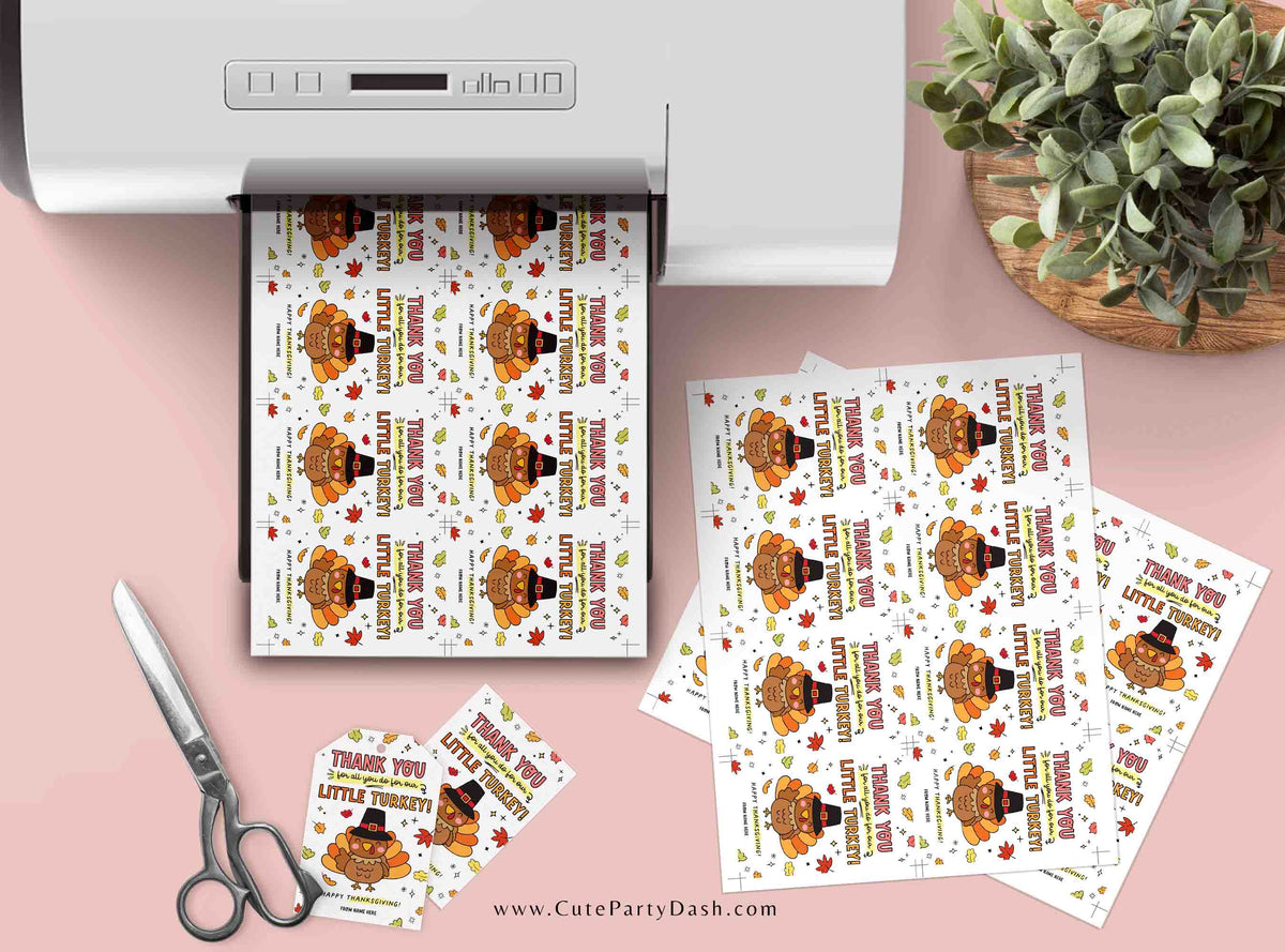 Thanks for all you do for our little turkey Thanksgiving gift Tag ...