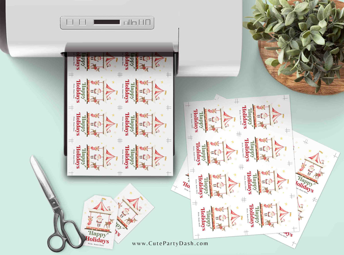 Christmas Merry Christmas gift tags Printable INSTANT DOWNLOAD Cute