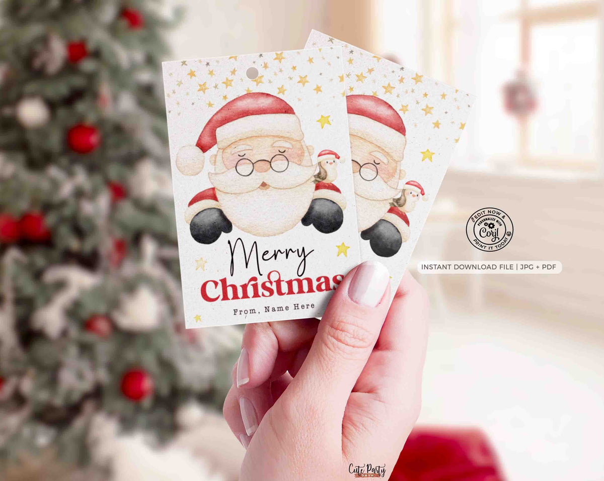 Christmas Merry Christmas gift tags Printable INSTANT DOWNLOAD – Cute ...