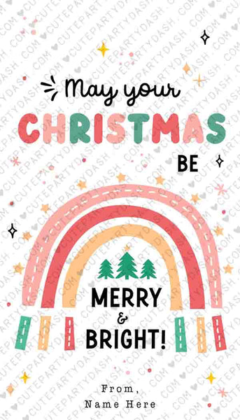 Merry and Bright Christmas Gift Tag Printable INSTANT DOWNLOAD Editable Merry Christmas Happy Holidays Party Employee Company Staff Teacher