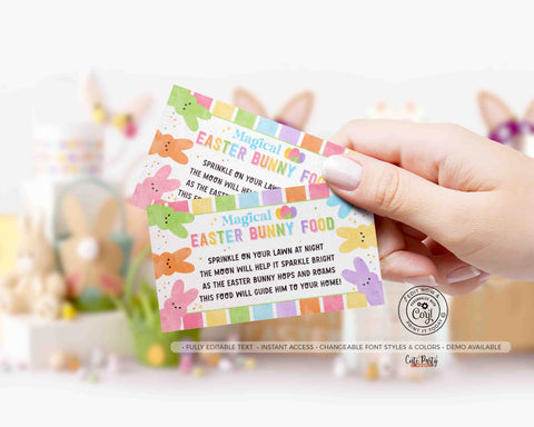 Magical Easter Bunny Food Tag Printable INSTANT DOWNLOAD Kids Easter bunny bait School Gift Magic Bunny Food Label Easter Egg Hunt Sticker