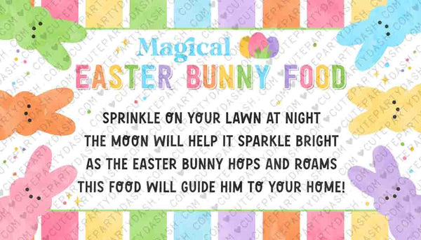 Magical Easter Bunny Food Tag Printable INSTANT DOWNLOAD Kids Easter bunny bait School Gift Magic Bunny Food Label Easter Egg Hunt Sticker