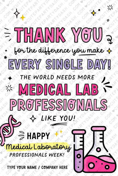 Lab Week Gift Tags Printable INSTANT DOWNLOAD Editable Lab Week Appreciation Medical Laboratory Professionals Week Gift Thank You Lab Heroes