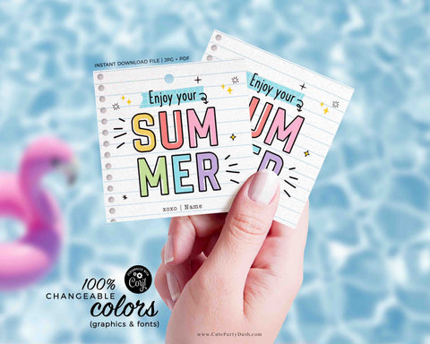 Have a Great Summer Gift Tag Printable INSTANT DOWNLOAD Editable End of School Year treat Tags Template Printable Last day of school gift
