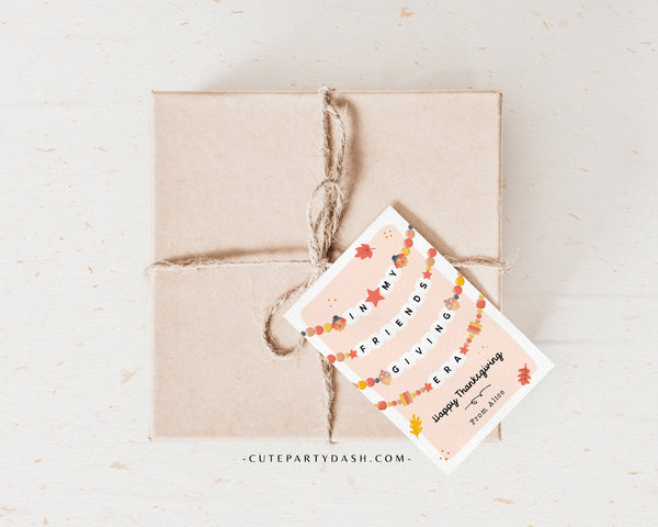 In My Friendsgiving Era Thanksgiving Gift Tag Printable INSTANT DOWNLOAD Friendship Bracelet Trendy Thanksgiving Favor Tag Festive Party