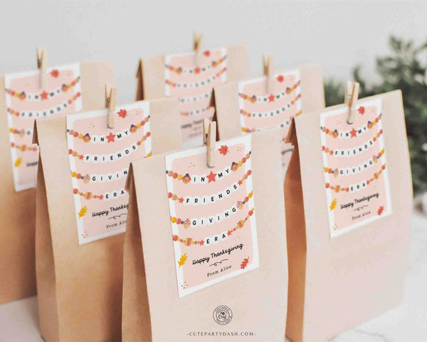 In My Friendsgiving Era Thanksgiving Gift Tag Printable INSTANT DOWNLOAD Friendship Bracelet Trendy Thanksgiving Favor Tag Festive Party