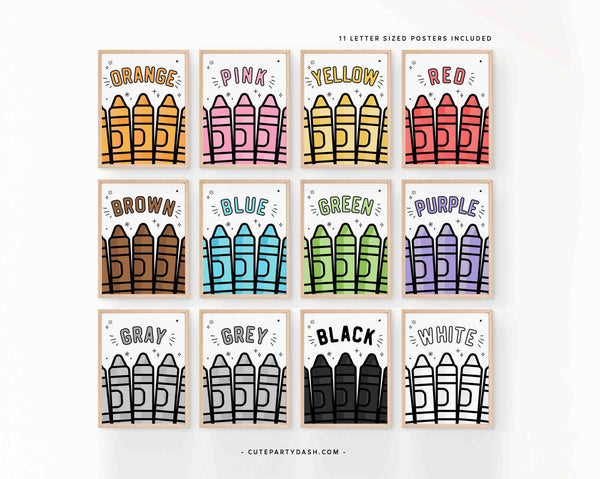 Printable Color Poster Set INSTANT DOWNLOAD Back to School Bulletin Board Decor School Elementary School Kindergarten Classroom Poster