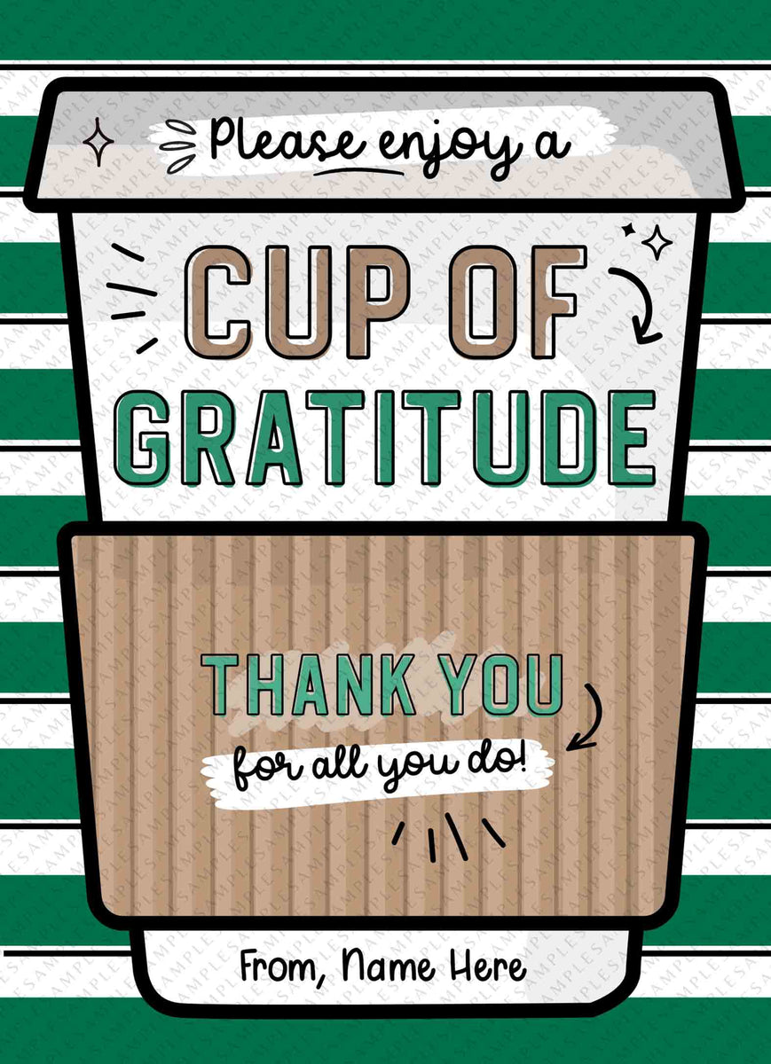 PDF: Coffee Gift Card Holder Thank You Card (Download Now) 