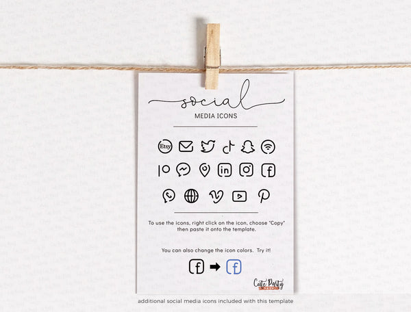 Thank You Insert Card Editable Template - Instant Download