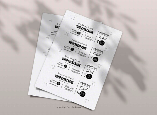 Event Ticket Template Printable Invitation - Digital Download