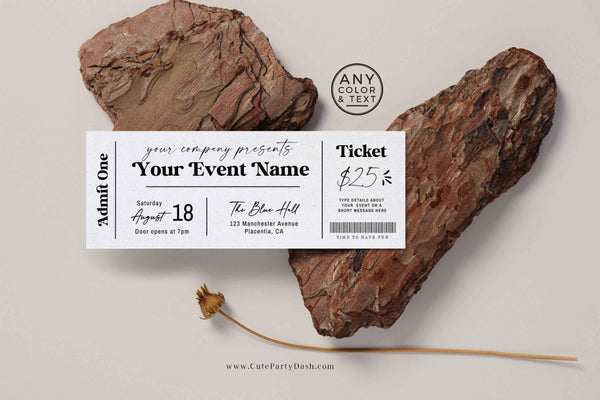 Printable Event Ticket, Concert Event Fake Ticket, School Event Ticket Template - Instant Download